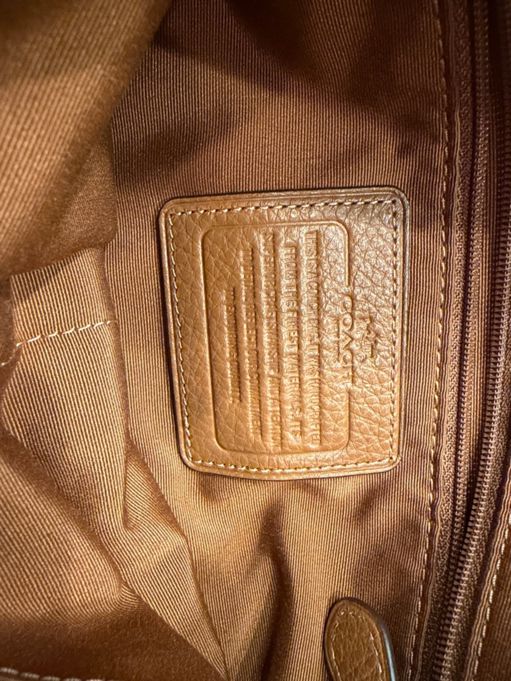 Coach Tan Pebble Leather Crossbody Bag - Picture 7 of 11